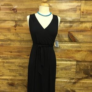 Dakini Black Faux wrap dress in Medium BNWT